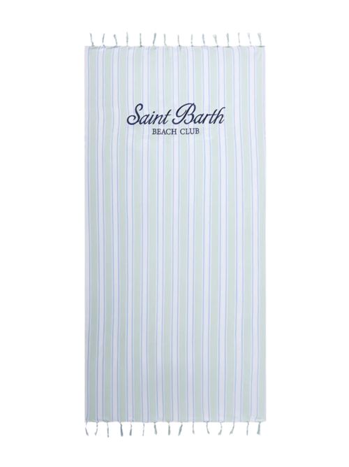 Telo mare Foutas light in cotone a righe Verde/Bianco Mc2 Saint Barth | FOUL00200937L